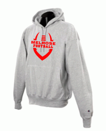 Melrose Football 12 oz Grey Hooded Sweatshirt w/Front logo