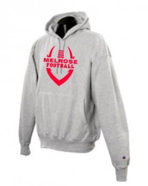 Melrose Football Grey Hooded Sweatshirt w/Full Front logo
