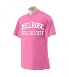 Melrose YH Girls Hockey Pink Short Sleeve T-Shirt