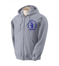 St Rose Full Zip Hooded Sweatshirt w/Left Chest logo
